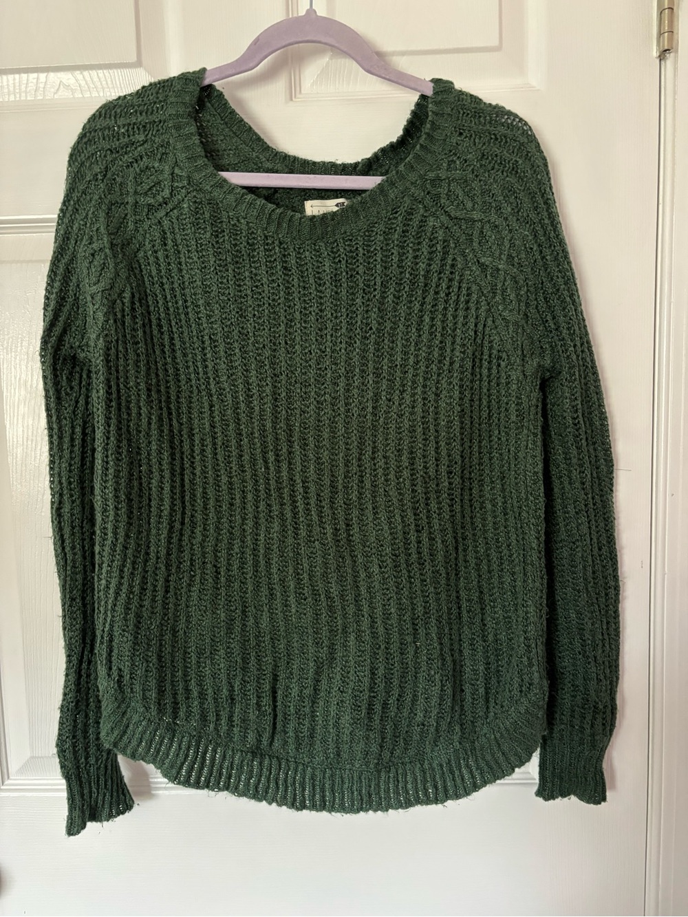 PacSun Dark Green Ribbed Crewneck Sweater